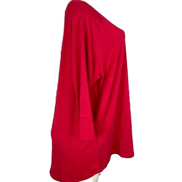 Torrid +2 Red Heather Chill Slogan Crew Neck Cotton Blend 3/4 Raglan Sleeve Tee - Picture 3 of 6